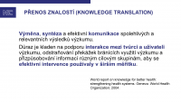 NSC jako znalostní centrum a aplikace znalostí ve zdravotních systémech